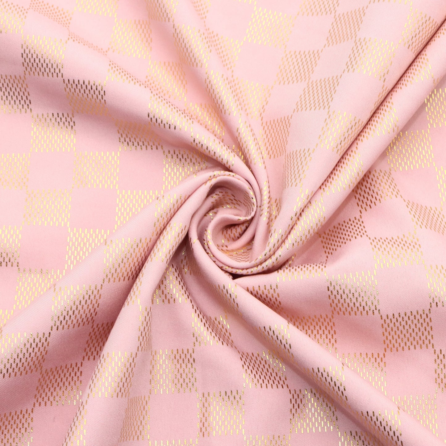 1pc Golden Foil Chessboard Pattern Polyester Fabric,59x19.68inch Pre-cut 100% Polyester Fabric,Vibrant Tartan Plaid Grid Designs,Hand Wash Only,Perfect for Wedding Decor, Crafts, Sewing, Drapes & Home Decor - DIY Special Occasions Fabric