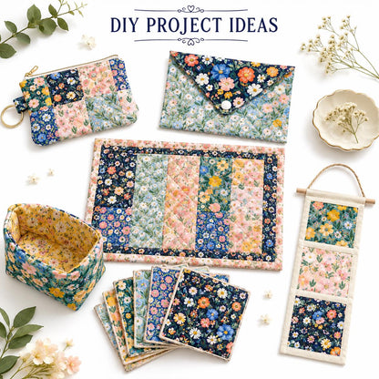 10pcs Charm Pack Set Floral Pattern Vintage Style Handmade DIY with Rich Color and Texture Elements 100% Polyester Patchwork in 10 Design Styles Suitable for Patchwork DIY Craft Projects DIY Wallet Making Gift Giving Bag Making Mother's Day Gift
