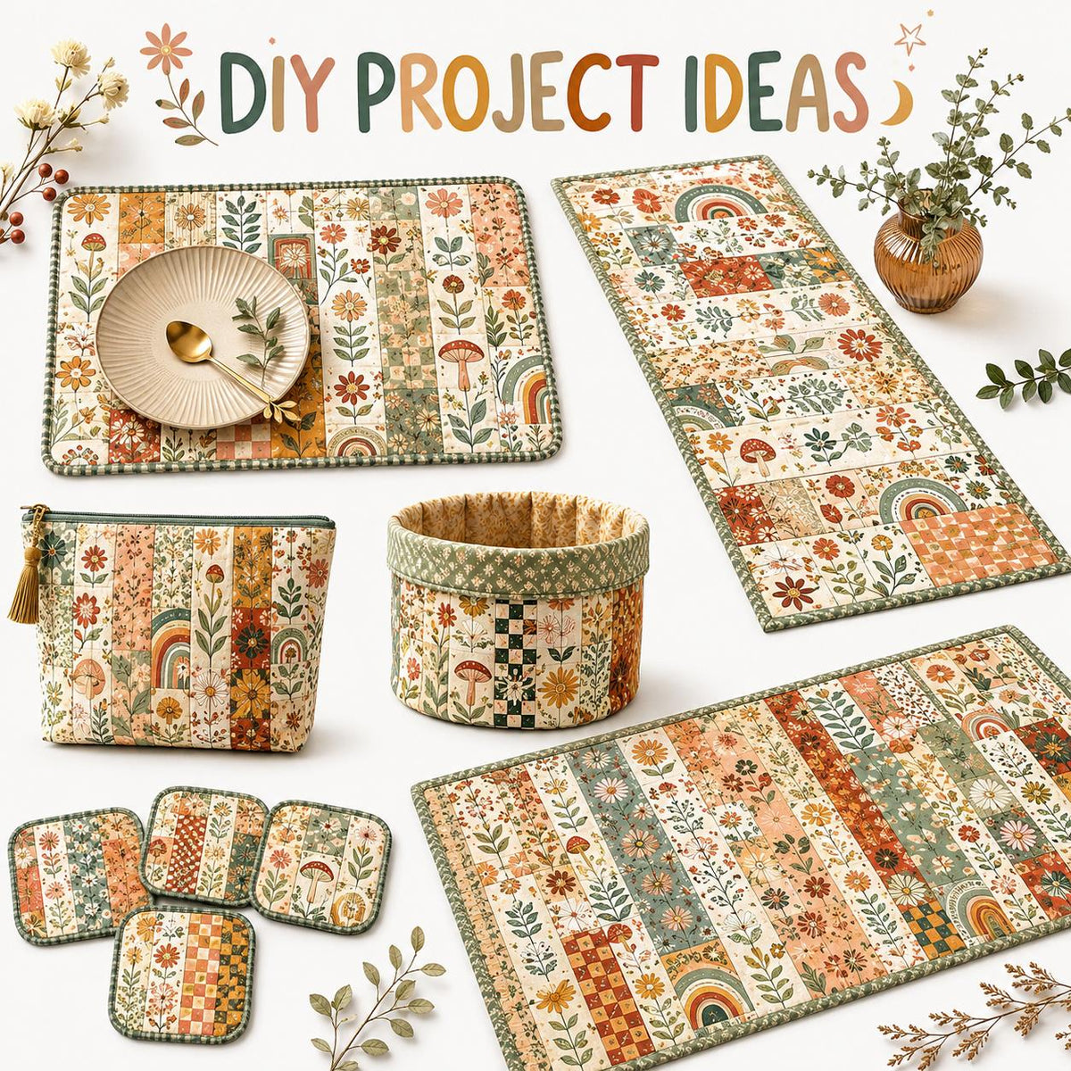 10pcs Vintage Floral Pattern Jelly Roll Fabric Strips 2.5X19.7inch Pre-Cut 100% Polyester For Patchwork Quilts, Table Runners, Placemats, Tote Bags, Storage Pouches, Makeup Bags, Coasters, Quilt Blocks & Binding