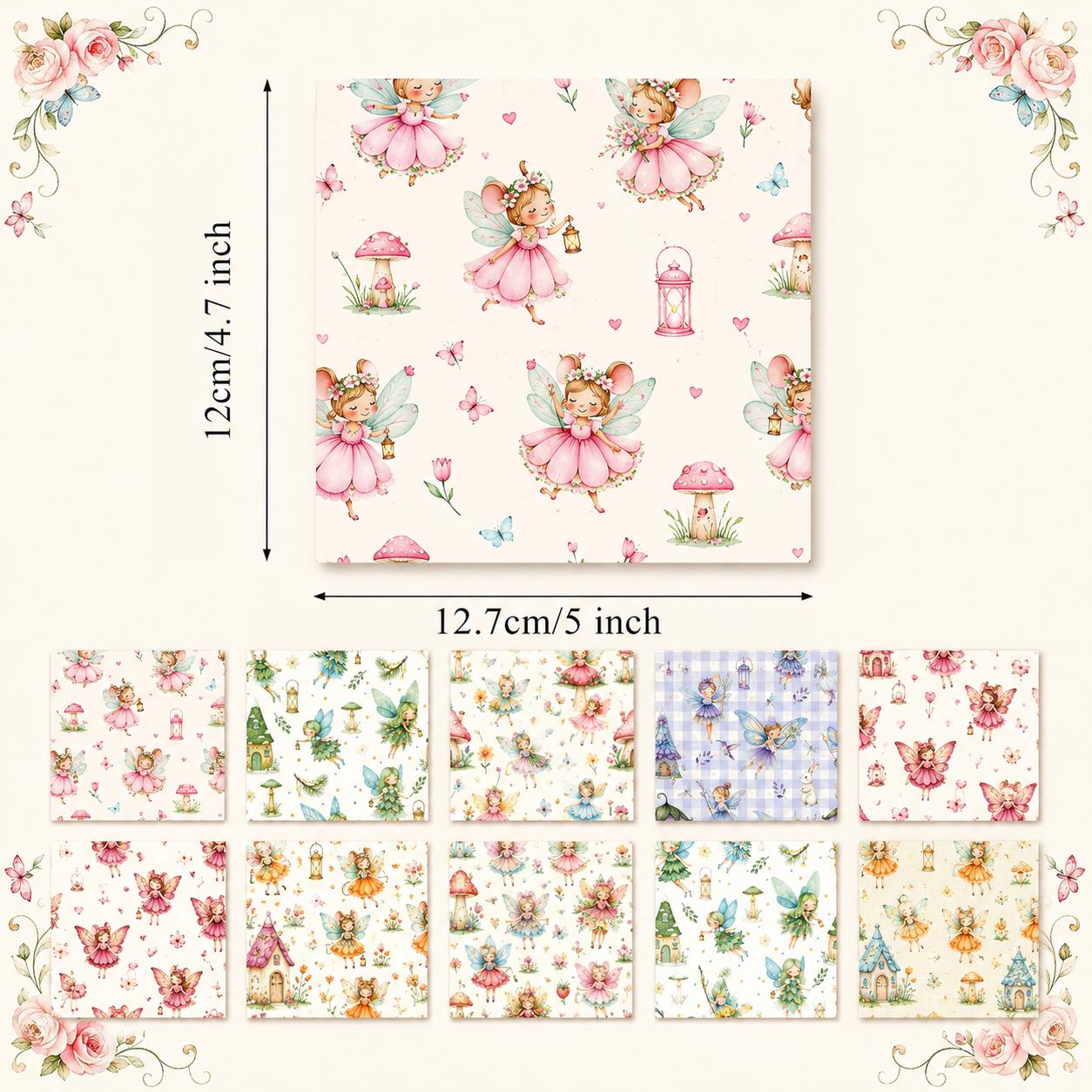 10pcs Charm Pack Set Rabbit Bird Vintage Style Pattern Handmade DIY with Rich Color and Texture Elements 100% Polyester Patchwork in 10 Design Styles Suitable for Patchwork DIY Craft Projects DIY Wallet Making Gift Giving Bag Making Mother's Day Gift
