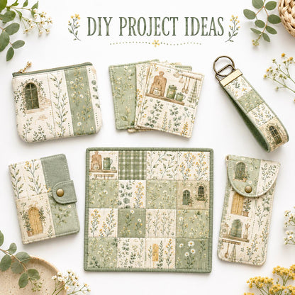 10pcS Charm Pack Set Plant Floral Pattern VIntage Style Handmade DIY With Rich Color and Texture Elements 100% Polyester Patchwork in 10 Design Styles Suitable For Patchwork DIY Craft Projects DIY Wallet Making Gift Giving Bag Making Mother's Day Gift