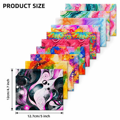 10Pc/Set Color Swirl Series Fat Quarter Fabric, Pre-Cut Square Fabric Assort, Fabric Set, Craft Fabric, Handmade DIY Patchwork Fabric,Home Quilting Sewing Fabric, Packaging Fabric, Scrapbooking Craft Hobbyist