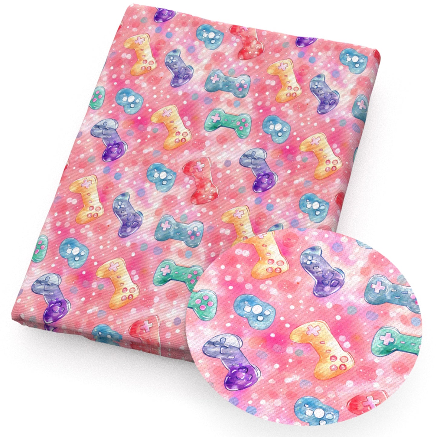 game console dots spot rainbow color tie dye fabric