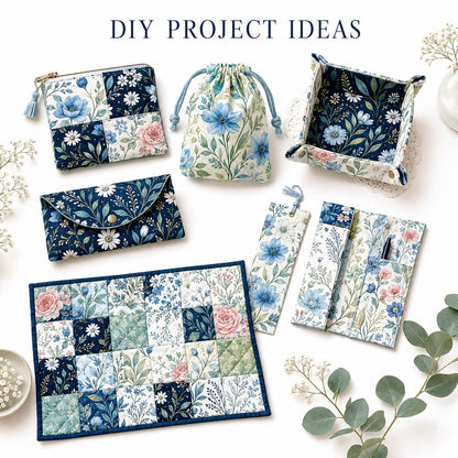 10Pc/Set Flower Series Daisy Leaves Fat Quarter Fabric, Pre-Cut Square Fabric Assort, Fabric Set, Craft Fabric, Handmade DIY Patchwork Fabric,Home Quilting Sewing Fabric, Packaging Fabric, Scrapbooking Craft Hobbyist