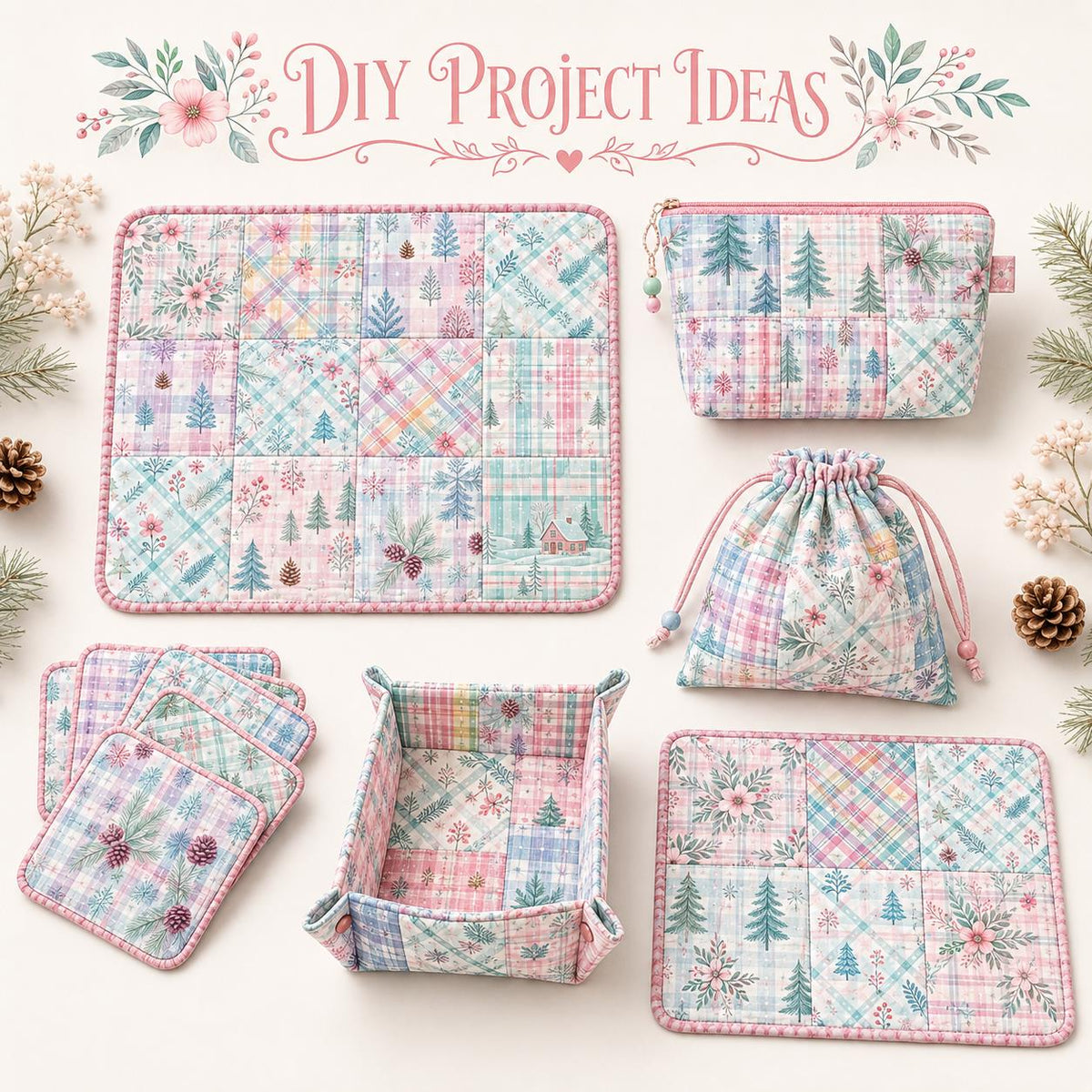 10Pc/Set Flower Plaid Christmas Series Star Fat Quarter Fabric, Pre-Cut Square Fabric Assort, Fabric Set, Craft Fabric, Handmade DIY Patchwork Fabric,Home Quilting Sewing Fabric, Packaging Fabric, Scrapbooking Craft Hobbyist