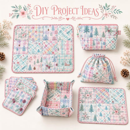 10Pc/Set Flower Plaid Christmas Series Star Fat Quarter Fabric, Pre-Cut Square Fabric Assort, Fabric Set, Craft Fabric, Handmade DIY Patchwork Fabric,Home Quilting Sewing Fabric, Packaging Fabric, Scrapbooking Craft Hobbyist