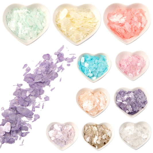 5g Rectangle Holographic Ab Nail Glitter Flakes - Sparkly Shell Sequins for Nail Arts, Unscented, DIY Gel Polish Manicure Art Decorations