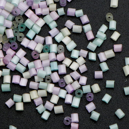 10g/pack H/0 Cylinder Miyuki Seed Beads Plain Solid Color Loose Spacer Acrylic Beads with Hole for Jewelry Making DIY Bracelet Necklace Chain Earrings Charm Bangle Decors Craft Accessorie