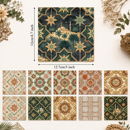 10pcs Charm Pack Set Geometric Floral Pattern 100% Polyester Patchwork in 10 Design Styles, Ready-to-Sew Without Cutting, Suitable For Patchwork Wallet Making Gift Giving Tote Bags Coasters DIY Craft Projects