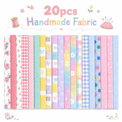 20pcs Vintage Floral Plaid Jelly Roll Sliced Fabric Strips 2.5X19.7inch Pre-cut Fresh and Delicate Printed Multi-Color 100% Polyester for DIY Handmade Patchwork, Table Runners, Placemats, Tote Bags, Storage Pouches, Makeup Bags, Coasters, Quilt Blocks