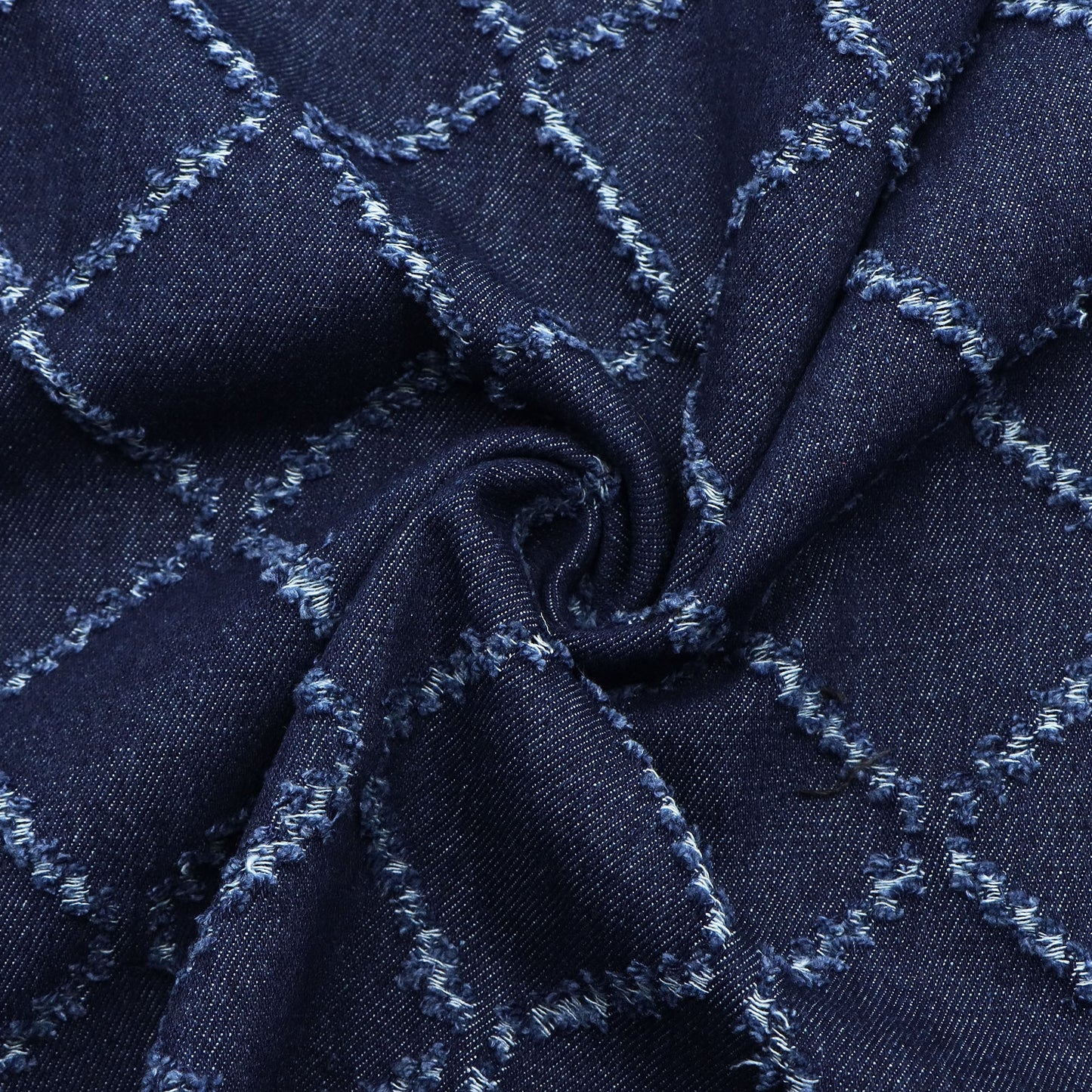 1Pc rhombus Pre-Washed stripe Denim Fabric - 59x19.68inch(150x50cm) 100% Polyester for DIY Crafts Projects, DIY Wallet Making