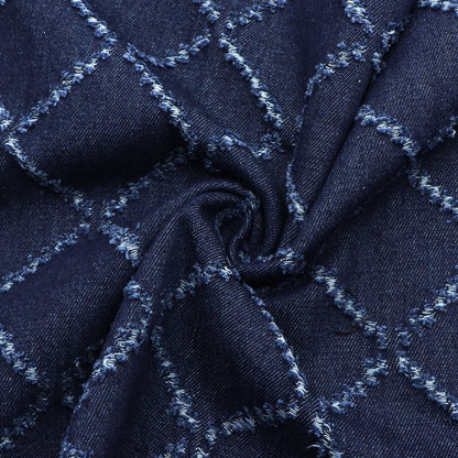 1Pc rhombus Pre-Washed stripe Denim Fabric - 59x19.68inch(150x50cm) 100% Polyester for DIY Crafts Projects, DIY Wallet Making