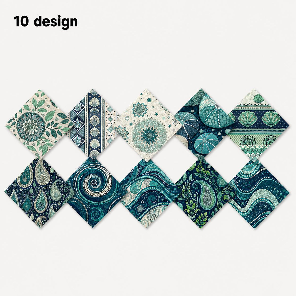 10pcs Charm Pack Set Geometric Cashew Pattern Vintage Style Pattern Handmade DIY with Rich Color and Texture Elements 100% Polyester Patchwork in 10 Design Styles Suitable for Patchwork DIY Craft Projects DIY Wallet Making Gift Giving Bag Making Mother's
