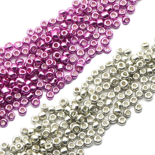 10g/pack 8/0 Ginkgo Miyuki Seed Beads Metallic Plain Solid Color Loose Spacer Acrylic Beads with Hole for Jewelry Making DIY Bracelet Necklace Chain Earrings Charm Bangle Decors Craft Accessories