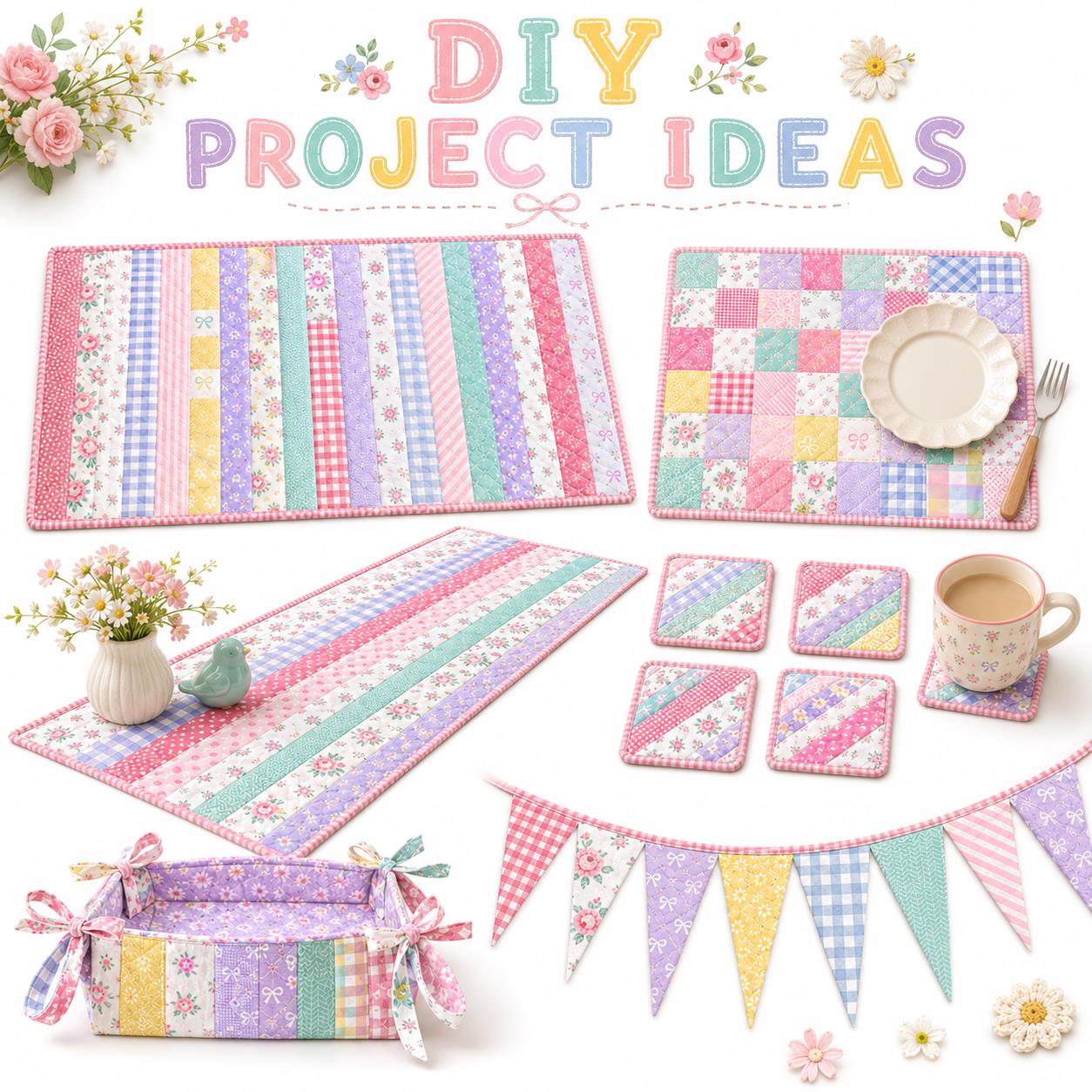 20pcs Vintage Floral Plaid Jelly Roll Sliced Fabric Strips 2.5X19.7inch Pre-cut Fresh and Delicate Printed Multi-Color 100% Polyester for DIY Handmade Patchwork, Table Runners, Placemats, Tote Bags, Storage Pouches, Makeup Bags, Coasters, Quilt Blocks