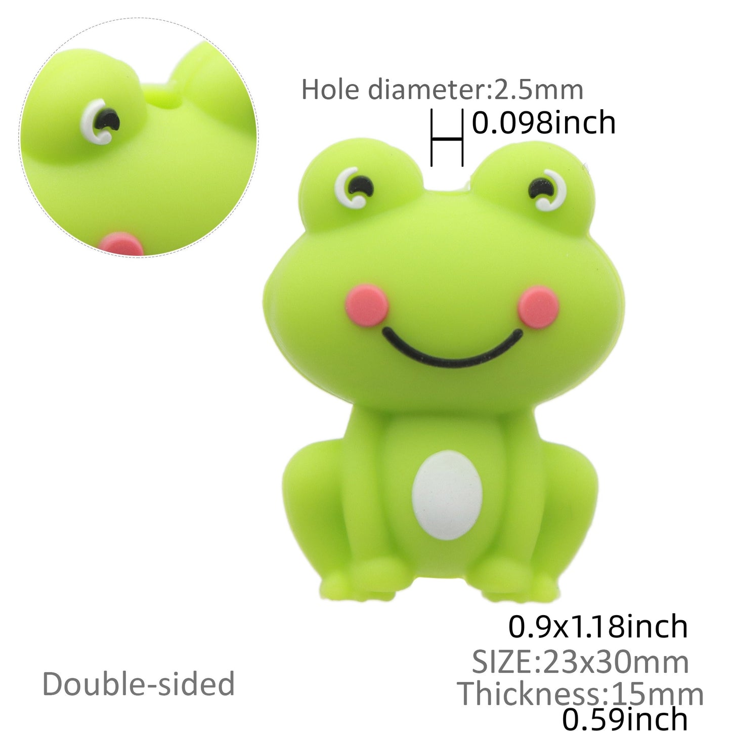 Silicone Frog Beads 1-Piece Set for DIY Jewelry Crafts, Pen/Necklace/Keychain Focal Beads, Handmade Crafting Bead Assortment for Jewelry Spacers