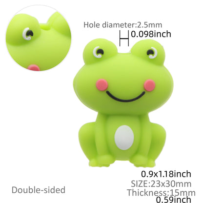Silicone Frog Beads 1-Piece Set for DIY Jewelry Crafts, Pen/Necklace/Keychain Focal Beads, Handmade Crafting Bead Assortment for Jewelry Spacers