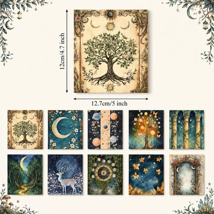10Pc/Set Crow Series Owl Deer Mushroom Fat Quarter Fabric, Pre-Cut Square Fabric Assort, Fabric Set, Craft Fabric, Handmade DIY Patchwork Fabric,Home Quilting Sewing Fabric, Packaging Fabric, Scrapbooking Craft Hobbyist