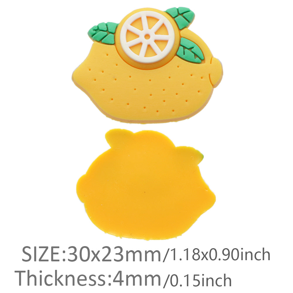 10Pcs/Pack Avocado Pineapple Fruits  Soft PVC Flexible Glue FlatBack DIY Scrapbook Embellishment Phone Craft Decoration