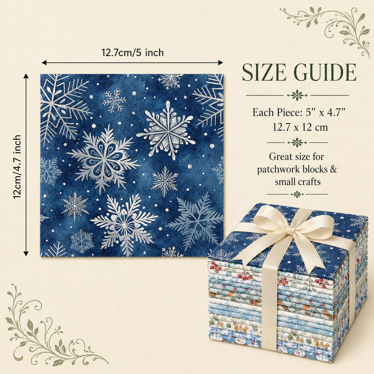 10Pc/Set Christmas Series Bird Squirrel Leaves Fat Quarter Fabric, Pre-Cut Square Fabric Assort, Fabric Set, Craft Fabric, Handmade DIY Patchwork Fabric,Home Quilting Sewing Fabric, Packaging Fabric, Scrapbooking Craft Hobbyist