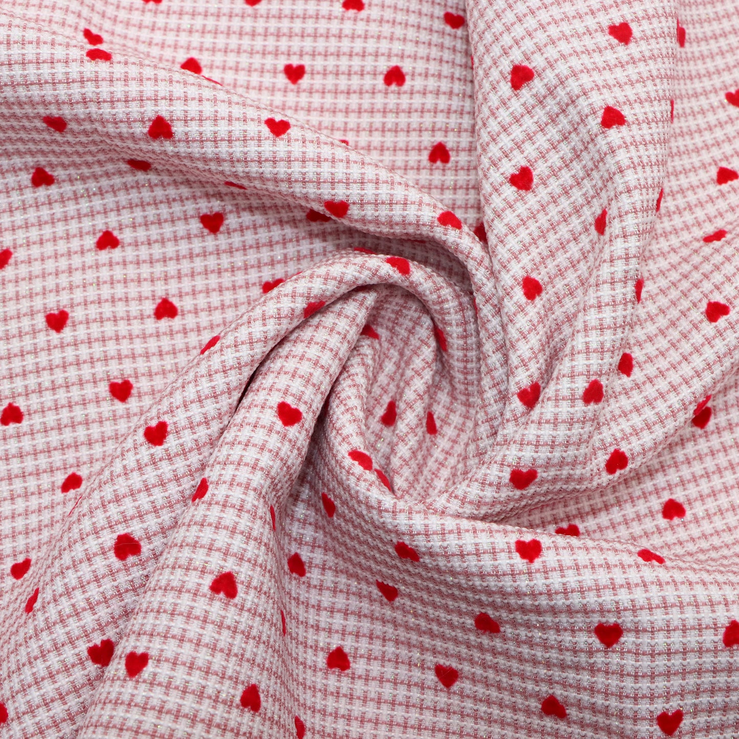 velvet Love heart fabric