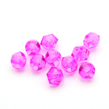 20Pcs Acrylic Transparent Hexagonal Beads Imitation Crystal Beads Loose Beads Diy Handmade Beaded Mobile Phone Chain Bracelet Necklace Making Jewelry Accessories