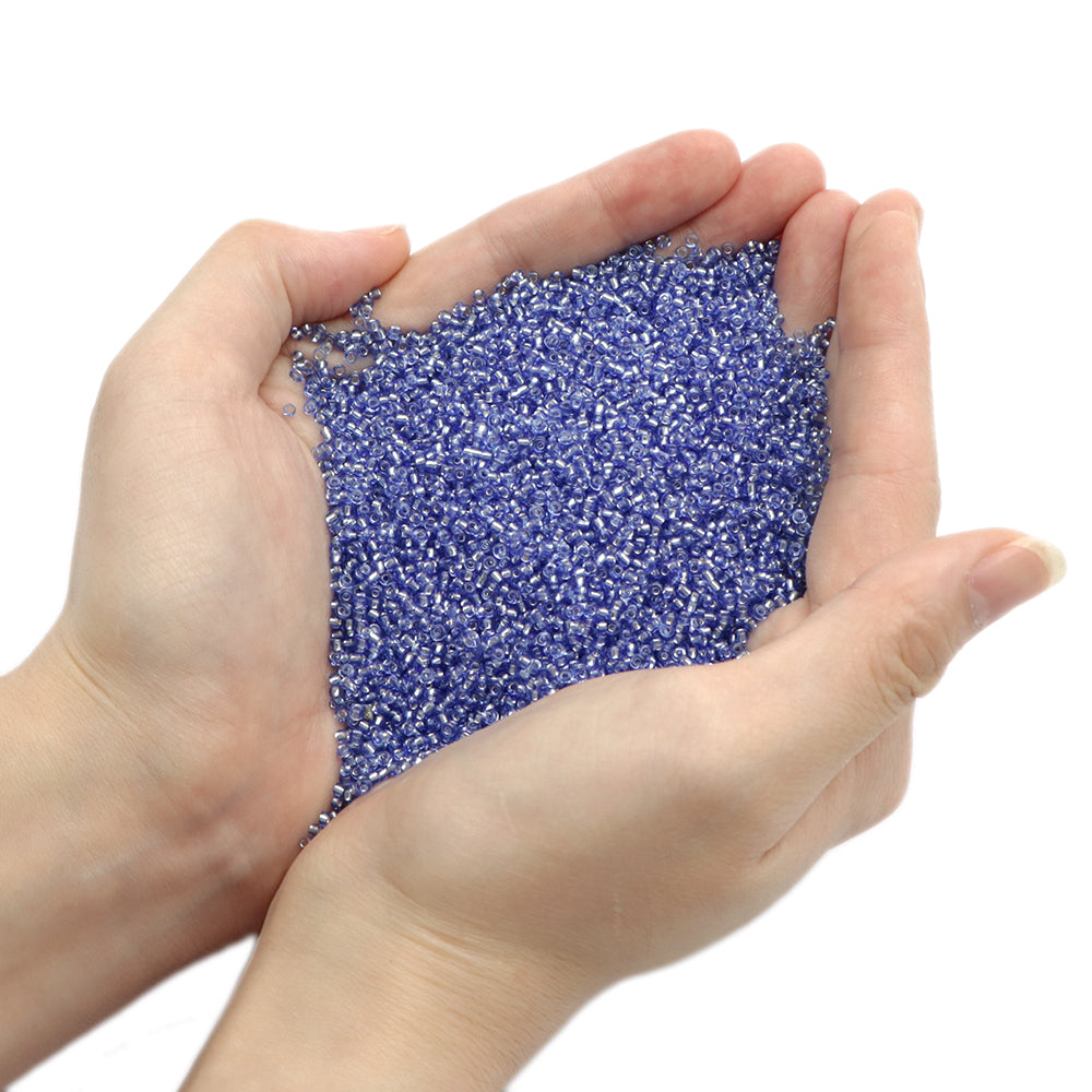 10g/pack 12/0 Transparent Miyuki Seed Beads Plain Solid Color Loose Spacer Acrylic Beads with Hole for Jewelry Making DIY Bracelet Necklace Chain Earrings Charm Bangle Decors Craft Accessorie