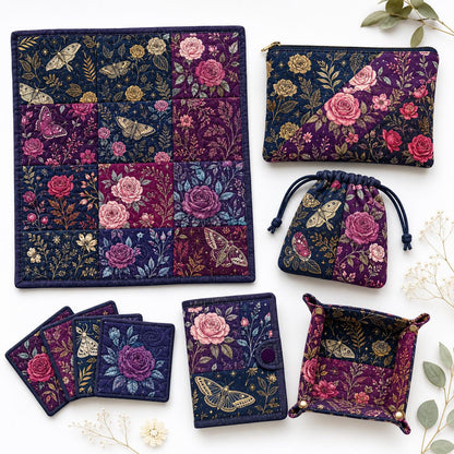 10Pc/Set Flower Series Butterfly Rose Fat Quarter Fabric, Pre-Cut Square Fabric Assort, Fabric Set, Craft Fabric, Handmade DIY Patchwork Fabric,Home Quilting Sewing Fabric, Packaging Fabric, Scrapbooking Craft Hobbyist