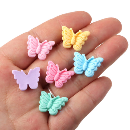 10Pcs Butterfly Flatback Cabochons, Faux Kawaii 3d Cabochon Charms Resin for DIY Hair Clips, Headbands, Phone Cases, Scrapbooking, and Jewelry Making