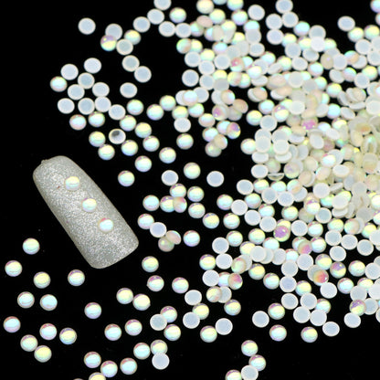 3MM 200pcs/pack Iridescent Half Round Mermaid Color Acrylic Beads Cabochon Pearls For Crafts Necklaces Bracelets Jewelry Decorations Wedding Dress Nail Art