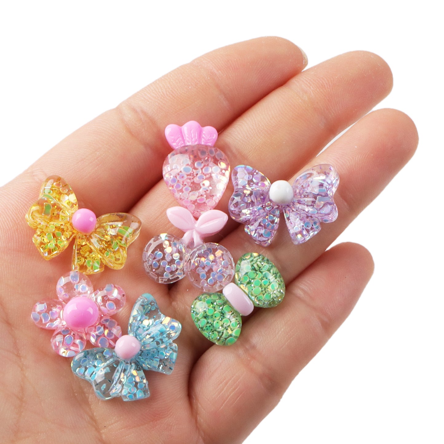 5Pcs Fruits Heart Crown Shaped Acrylic Charms,Random Designs,3D Flatback Resin Cabochons for DIY Jewelry, Earrings, Bracelets, Keychains, Festive Decor, Homemade Gifts, Phone Cases, Water Bottles, Hair Accessories - Crafting Accessories