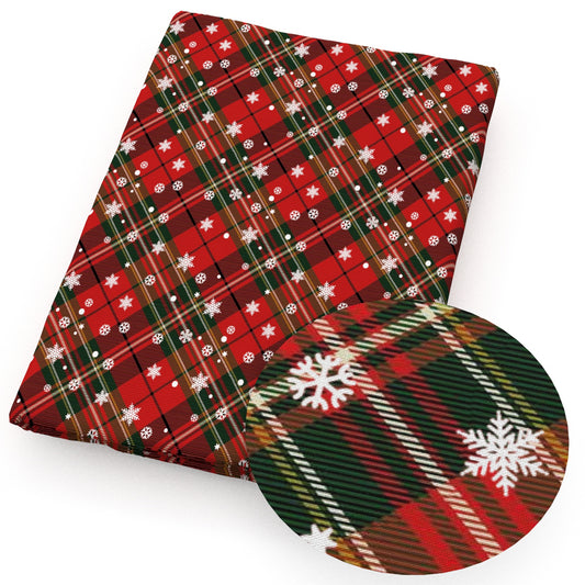 plaid grid snowflakesnow christmas day fabric