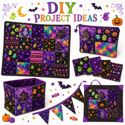 10pcs Charm Pack Set Pumpkin Ghost Halloween Pattern Vintage Style Handmade DIY with Rich Color and Texture Elements 100% Polyester Patchwork in 10 Design Styles Suitable for Patchwork DIY Craft Projects DIY Wallet Making Gift Giving Bag Making Mother's D