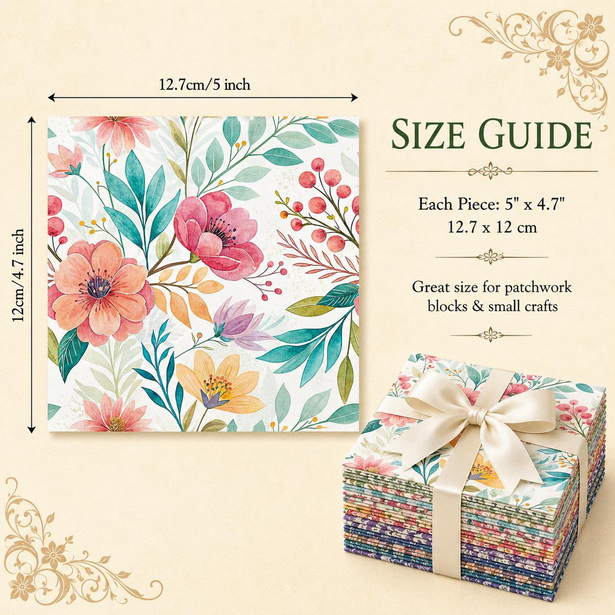 10Pc/Set Flower Series Fat Quarter Fabric, Pre-Cut Square Fabric Assort, Fabric Set, Craft Fabric, Handmade DIY Patchwork Fabric,Home Quilting Sewing Fabric, Packaging Fabric, Scrapbooking Craft Hobbyist