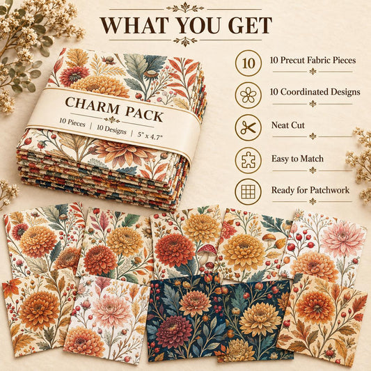 10Pc/Set Flower Series Fat Quarter Fabric, Pre-Cut Square Fabric Assort, Fabric Set, Craft Fabric, Handmade DIY Patchwork Fabric,Home Quilting Sewing Fabric, Packaging Fabric, Scrapbooking Craft Hobbyist