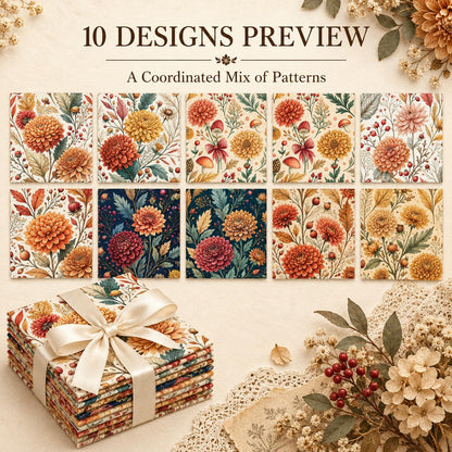 10Pc/Set Flower Series Fat Quarter Fabric, Pre-Cut Square Fabric Assort, Fabric Set, Craft Fabric, Handmade DIY Patchwork Fabric,Home Quilting Sewing Fabric, Packaging Fabric, Scrapbooking Craft Hobbyist
