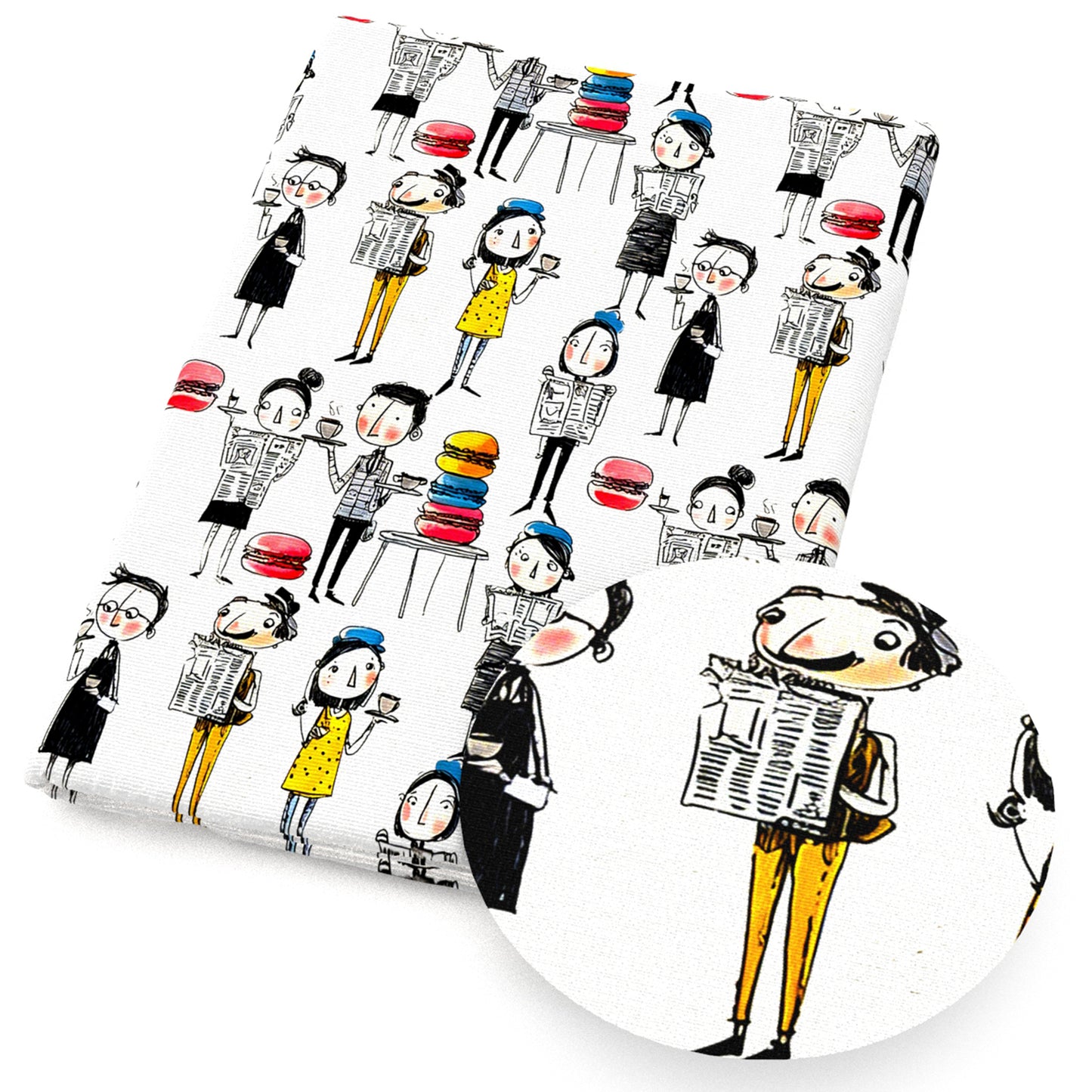 newspaper hamburger fabric