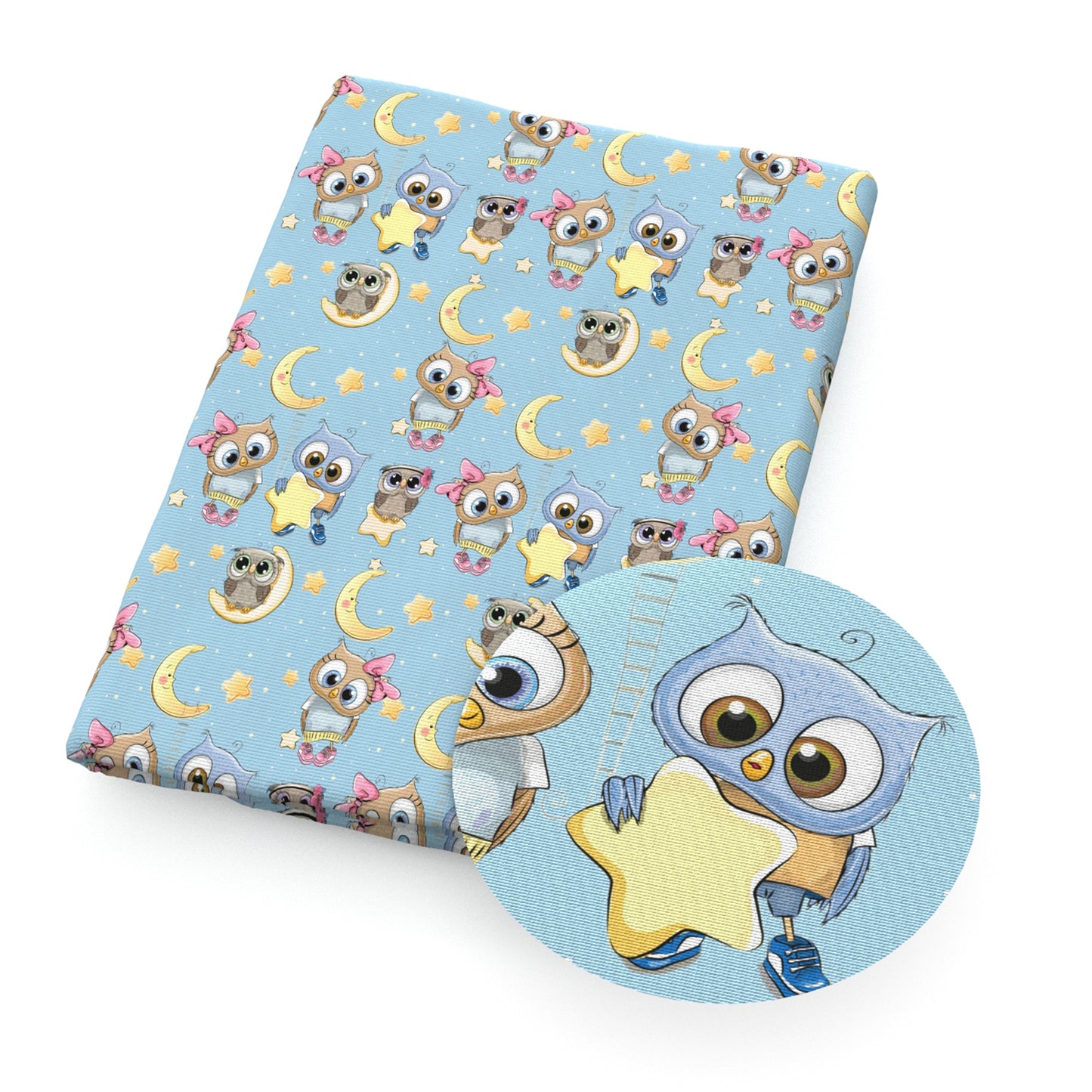 owl star starfish moon dots spot fabric