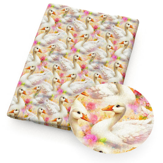 swan duck rainbow color fabric