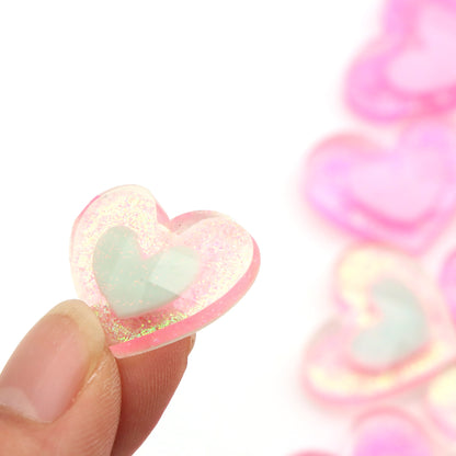5pcs Valentine's Day Love Heart Charms Beads - Acrylic Resin Ornaments for DIY Jewelry, Earrings, Bracelets & Crafts - Perfect for Gifts, Decorations & Accessories