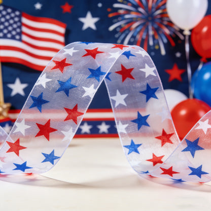 4th of July organza ribbon