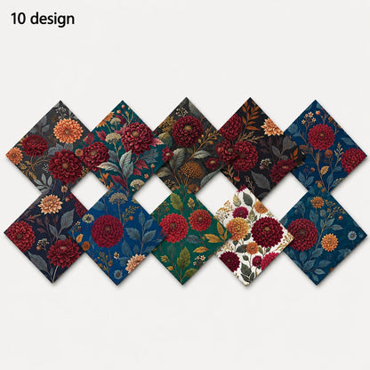 10Pc/Set Flower Series Fat Quarter Fabric, Pre-Cut Square Fabric Assort, Fabric Set, Craft Fabric, Handmade DIY Patchwork Fabric,Home Quilting Sewing Fabric, Packaging Fabric, Scrapbooking Craft Hobbyist