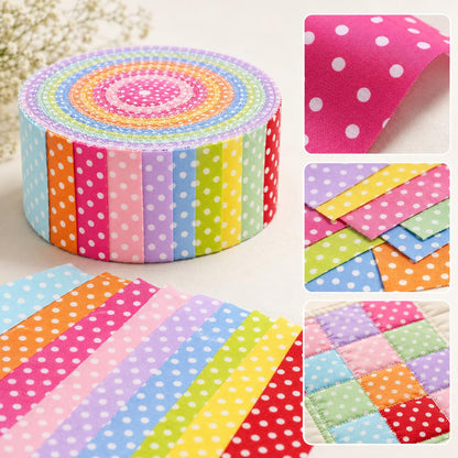 10pcs Vintage Dot Pattern Purple Jelly Roll Fabric Strips 2.5X19.7inch Pre-cut 100% Polyester for Patchwork Quilts, Table Runners, Placemats, Tote Bags, Storage Pouches, Makeup Bags, Coasters, Quilt Blocks & Binding Multi-color