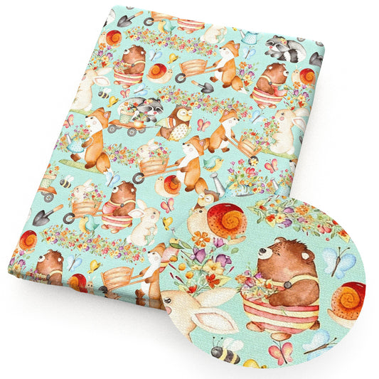 owl fox rabbit bunny snails fabric