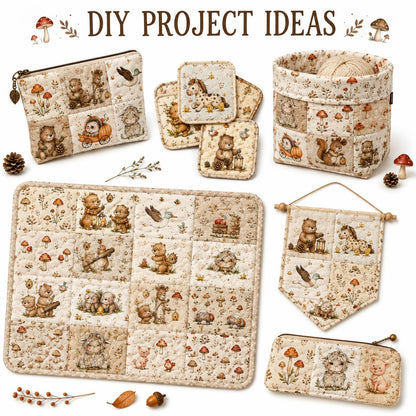 10pcs Charm Pack Set Bear Horse Vintage Style Pattern Handmade DIY with Rich Color and Texture Elements 100% Polyester Patchwork in 10 Design Styles Suitable for Patchwork DIY Craft Projects DIY Wallet Making Gift Giving Bag Making Mother's Day Gift