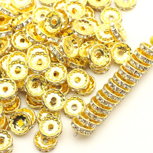 10Pcs 12mm Round Multicolor Spacer Beads Faux Crystal & Rhinestone Spacer Beads - Ideal for DIY Jewelry Making, Necklaces, Bracelets & Pendants,Beads & Bead Assortments