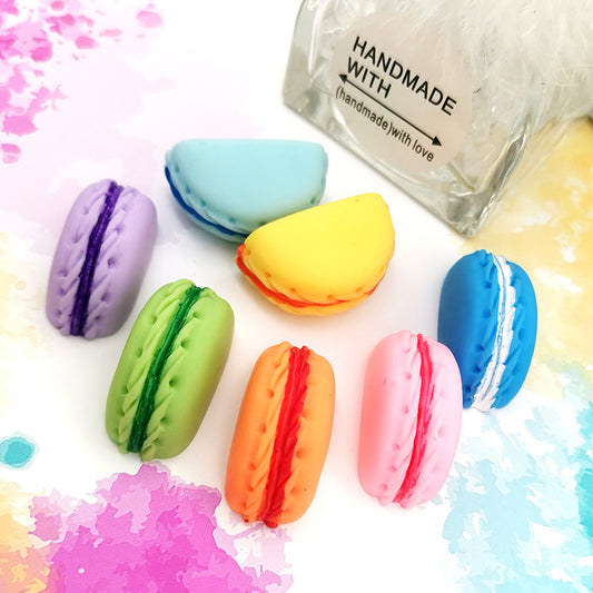 2Pcs Half Round Miniature Macaroon Decorations, Assorted Colors, Plastic & Resin - Scrapbooking Embellishments, Flatback Cabochon Crafts, Universal Holiday Party Supplies, Non-Electrical DIY Accessories