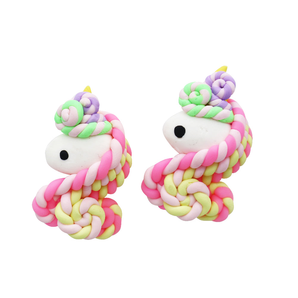 5pcs Vibrant Color Unicorn Charms Design - Polymer Clay Stationery Phone Case Decors and DIY Jewelry Making Accessories - For Creative Crafters and Jewelry Enthusiasts