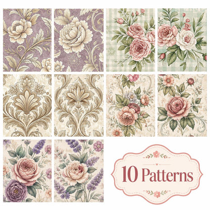 10pcs Vintage Floral Pattern Jelly Roll Fabric Strips 2.5X19.7inch Pre-Cut 100% Polyester For Patchwork Quilts, Table Runners, Placemats, Tote Bags, Storage Pouches, Makeup Bags, Coasters, Quilt Blocks & Binding