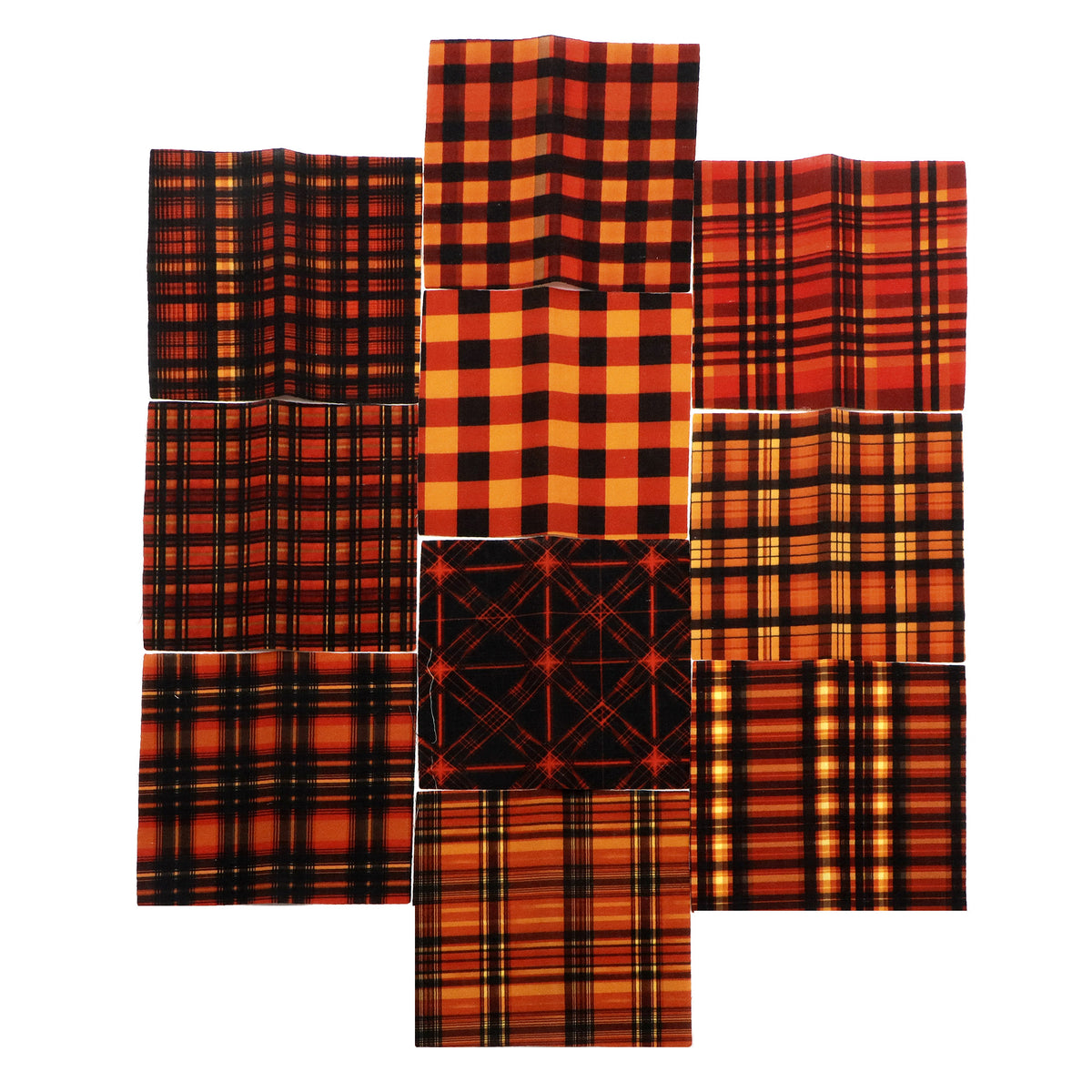 10pcs Charm Pack Set Plaid Pattern Vintage Style Handmade DIY with Rich Color and Texture Elements 100% Polyester Patchwork in 10 Design Styles Suitable for Patchwork DIY Craft Projects DIY Wallet Making Gift Giving Bag Making Mother's Day Gift